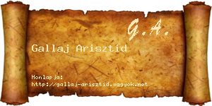 Gallaj Arisztid névjegykártya